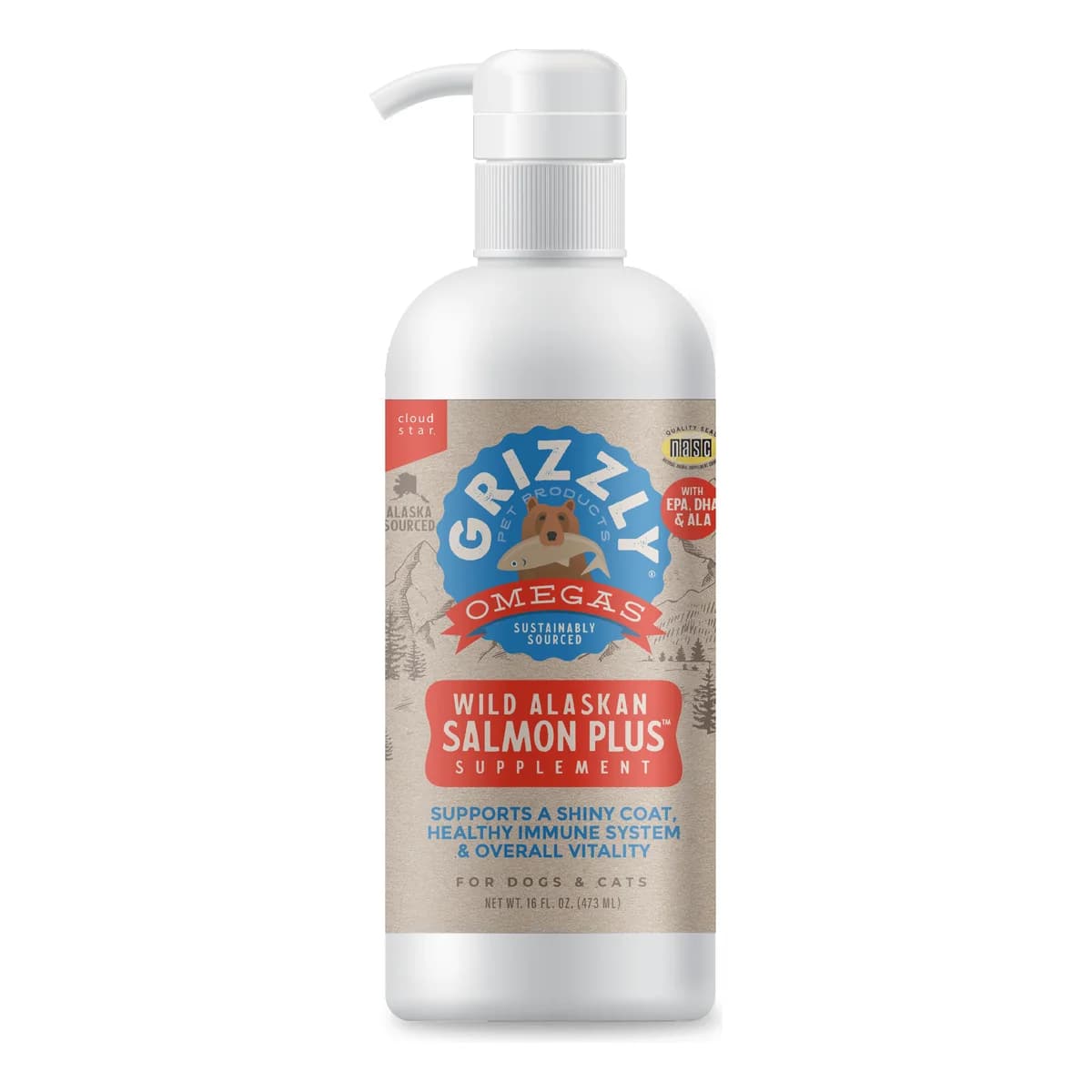 Grizzly Salmon Oil Plus Perro 16 oz