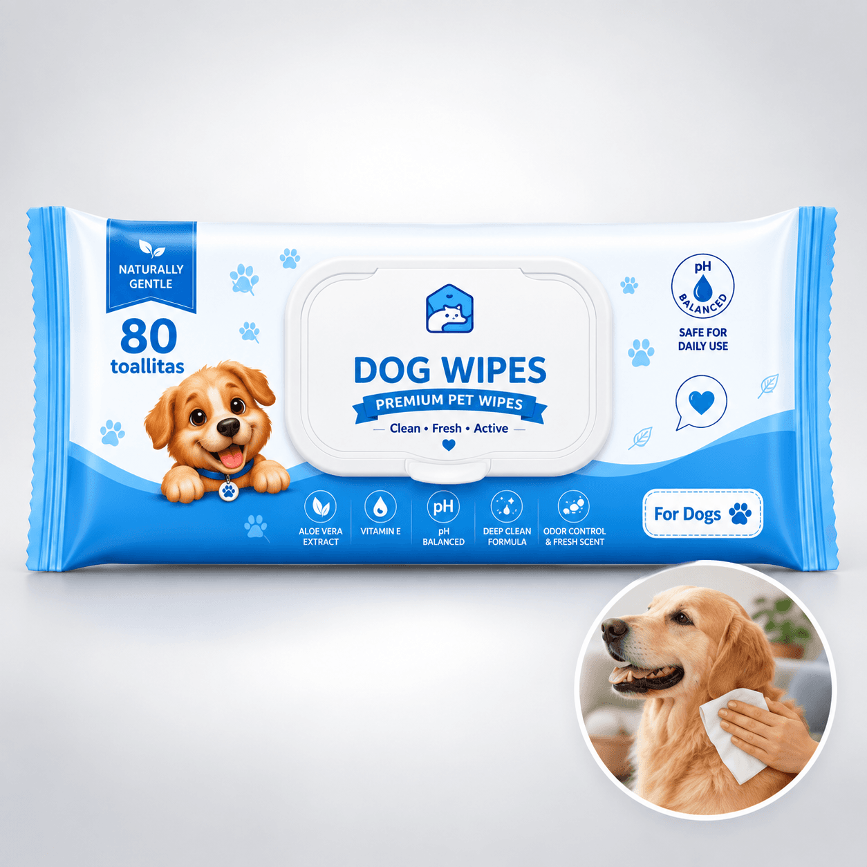 Toallita humeda para mascota